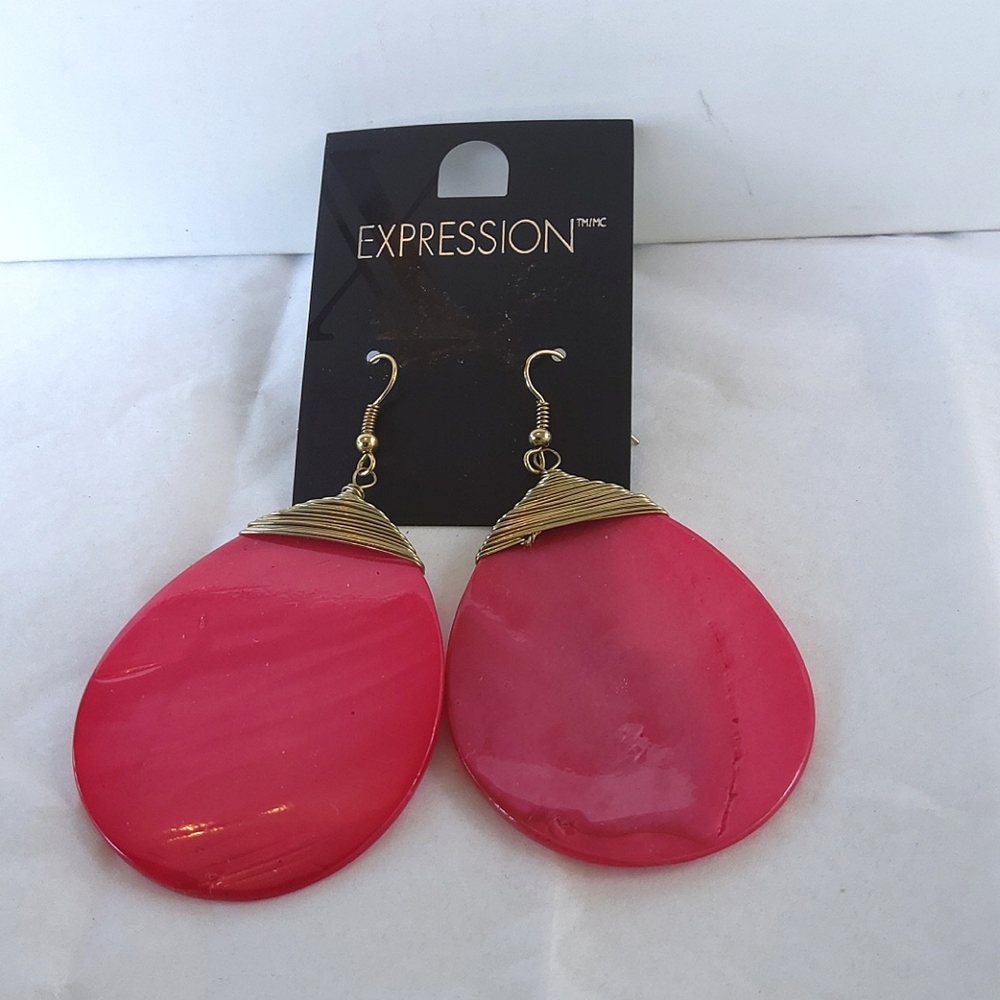 Expression/The Bay Oversized Resin Drop Earrings NEW